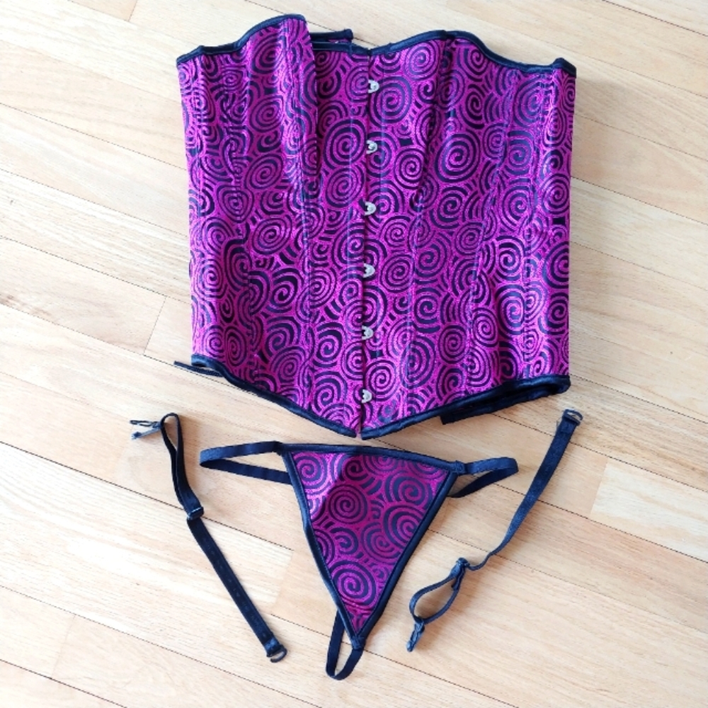 Magenta swirls corset NWOT